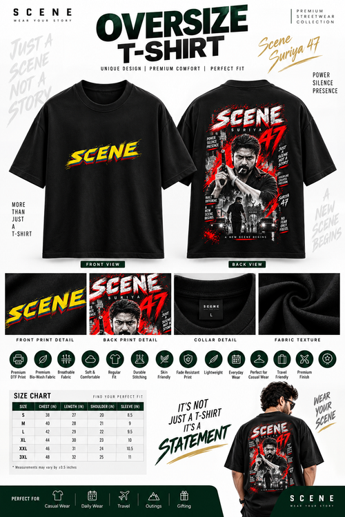 Oversized T-Shirt for Men | Premium Black Graphic Printed Oversize Tee
